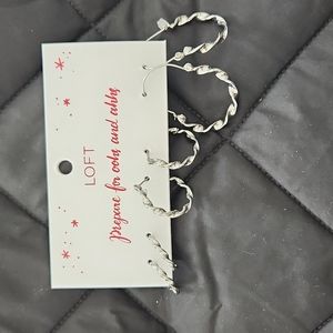 LOFT set of three silver hoop earrings